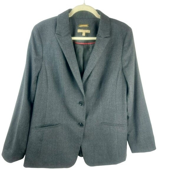 Talbots Jackets & Blazers - Talbots Italian Wool Blazer Jacket Women Plus 16 Gray 2 Button Career Work